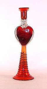 Glass Heart Candlesticks Glass Heart Candlesticks